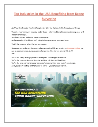 Top Industries in the USA Benefiting from Drone Surveying