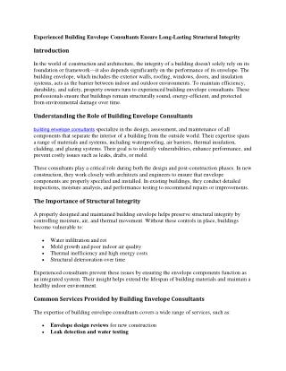 building envelope consultants