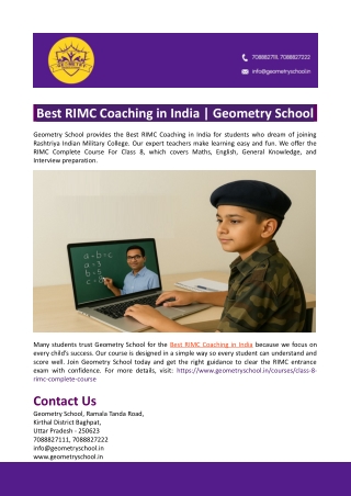 Best RIMC Coaching in India- Geometry School