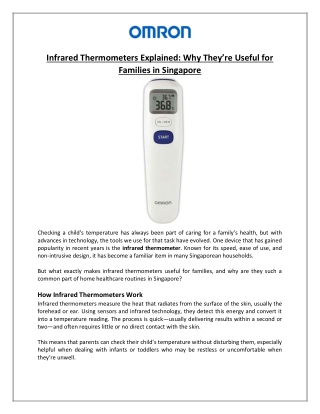 Infrared Thermometers Explained Why They’re Useful for Families in Singapore