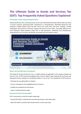 GST Registration Consultants Madhapur