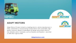 E Rickshaw Manufacturers in India for Mobility