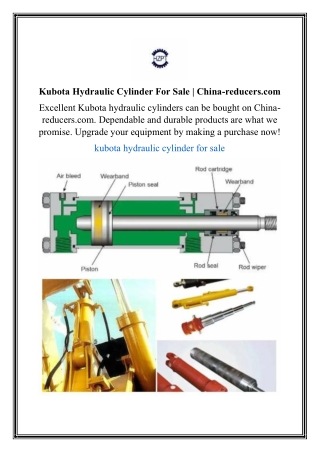 Kubota Hydraulic Cylinder For Sale | China-reducers.com