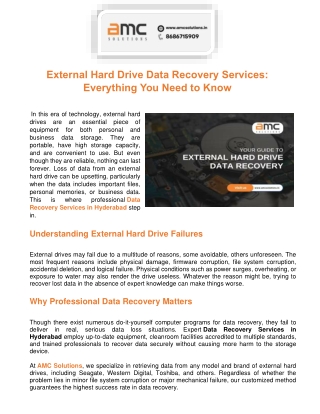 External Hard Drive Data Recovery Services Everything You Need to Know