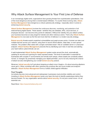 Why Attack Surface Management Is Your First Line of Defense