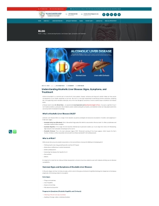 Understanding Alcoholic Liver Disease: Signs, Symptoms, and Treatment