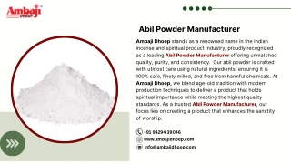 Abil Powder Manufacturer