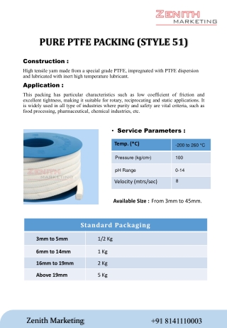 PURE PTFE PACKING