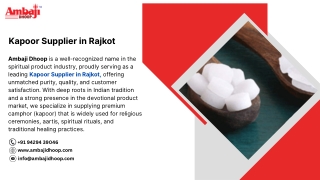 Kapoor Supplier in Rajkot