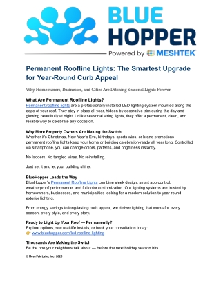 Permanent Roofline Lights: The Smartest Upgrade for Year-Round Curb Appeal