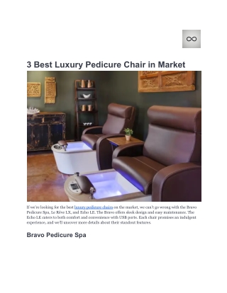 3 Best Luxury Pedicure Chair in Market