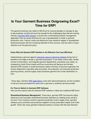 Is Your Garment Business Outgrowing Excel