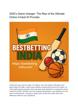 2025’s Game changer_ The Rise of the Ultimate Online Cricket ID Provider