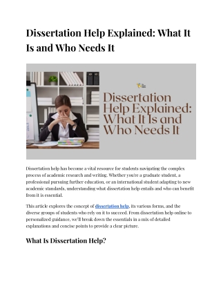 Dissertation Help Explained_ What It Is and Who Needs It