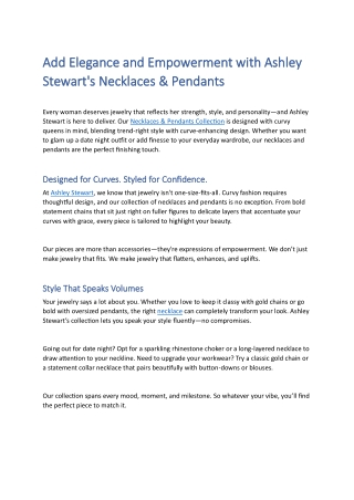 Necklaces & Pendants Collection | Ashley Stewart