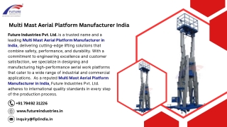Multi Mast Aerial Platform Manufacturer India