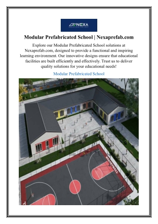 Modular Prefabricated School | Nexaprefab.com