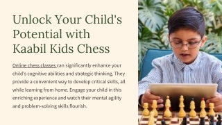 Online Chess Classes for Kids – Learn Smart with Kaabil Kids