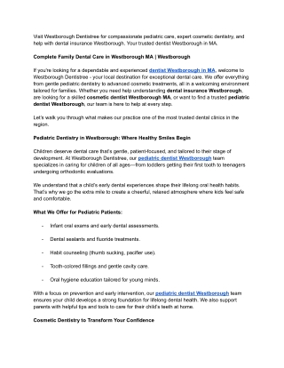 WESTBOROUGH DENTISTREE