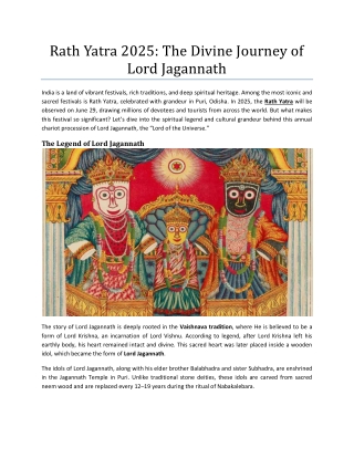 Celebrate the Divine Journey of Lord Jagannath