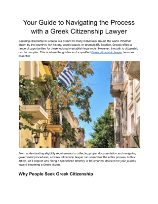 Greek Citizenship Lawyer