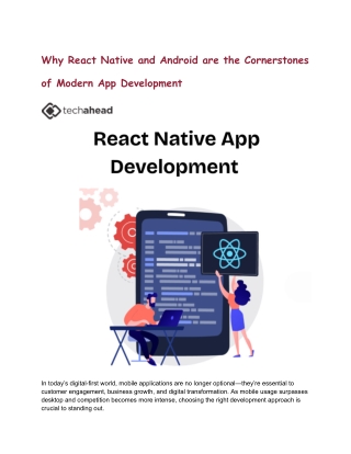 Cross-Platform Excellence with React Native App Development