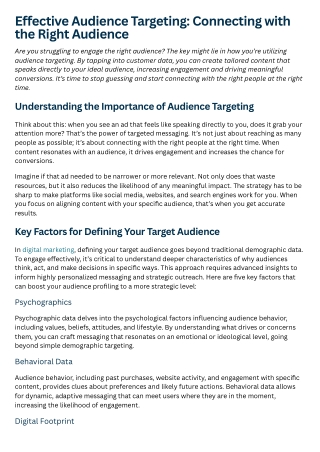 Effective Audience Targeting