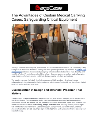 The Advantages of Custom Medical Carrying Cases_ Safeguarding Critical Equipment