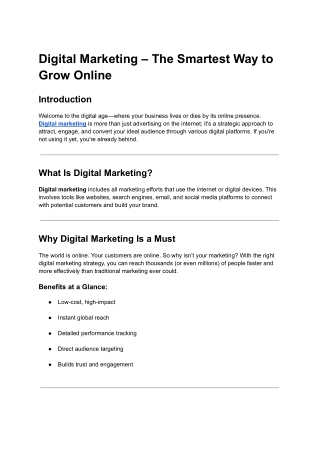 Digital Marketing – Powering Your Brand in the Online World