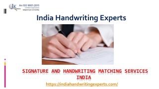 Signature Matching Services India  – India Handwriting Expert