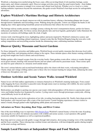 Unique Things to do in Wickford – Off the Beaten Path Adventures