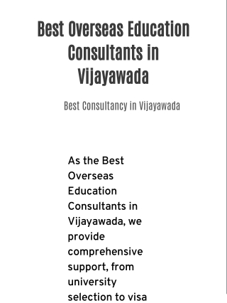 Best Overseas Education Consultants in Vijayawada