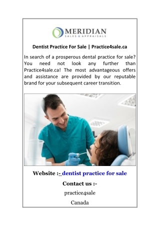 Dentist Practice For Sale Practice4sale.ca