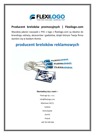 Producent breloków promocyjnych  Flexilogo.com