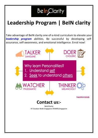 Leadership Program | BeIN clarity
