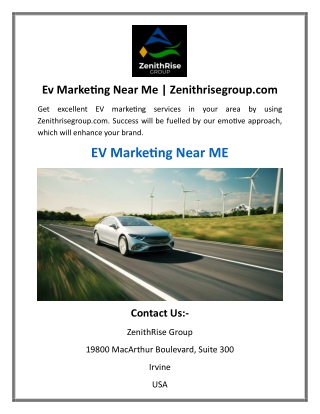 Ev Marketing Near Me