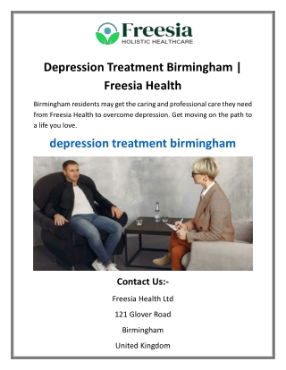 Depression Treatment Birmingham