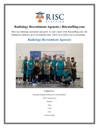 Radiology Recruitment Agencies  Riscstaffing.com