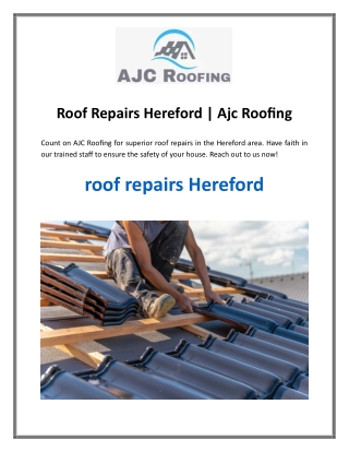 Roof Repairs Hereford