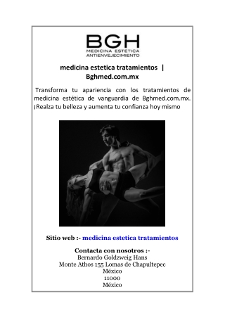 medicina estetica tratamientos  Bghmed.com.mx