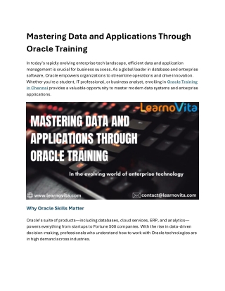 Mastering Data and Applications Through Oracle Training
