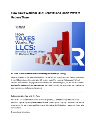 How Taxes Work for LLCs: Benefits and Smart Ways to Reduce Them