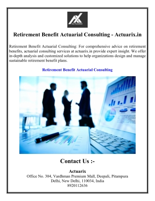 Retirement Benefit Actuarial Consulting - Actuarix.in