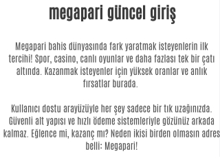 megapari güncel giriş