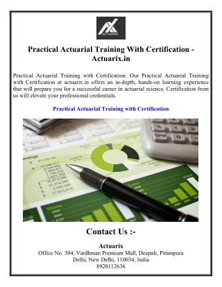 Practical Actuarial Training With Certification - Actuarix.in