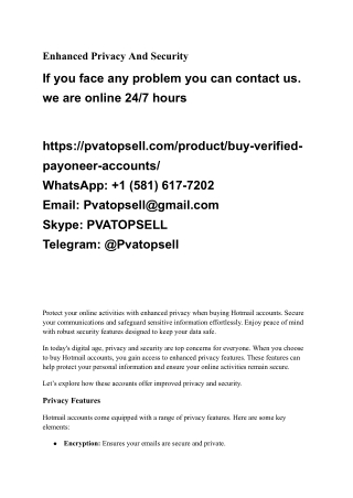 Enhanced Privacy And Security