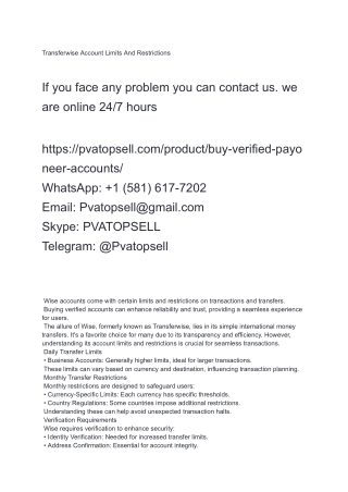 Transferwise Account Limits And Restrictions (1)