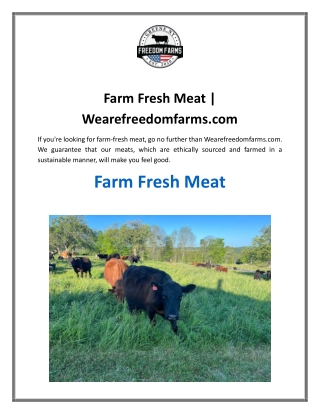 Farm Fresh Meat