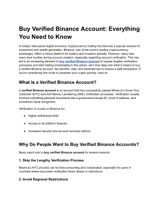 Buy Verified Binance Account_ Everything You Need to Know