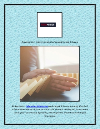 Risikomonitor Cybercrime Monitoring Made Simple & Secure